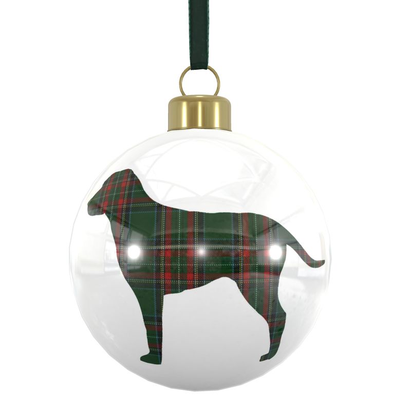 Green Plaid Dog Ornament