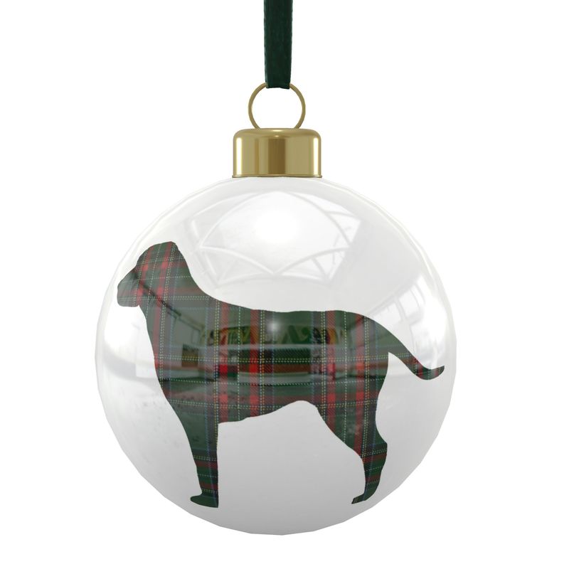 Green Plaid Dog Ornament