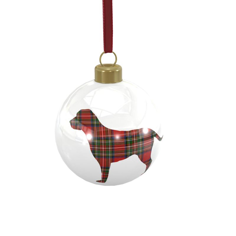 Red Plaid Dog Ornament