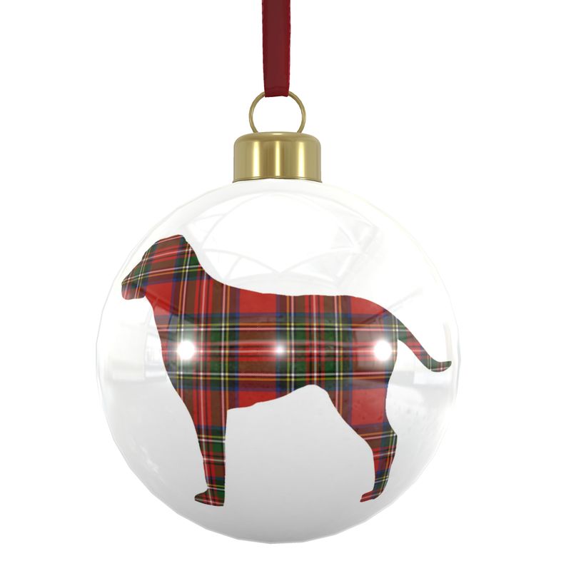 Red Plaid Dog Ornament