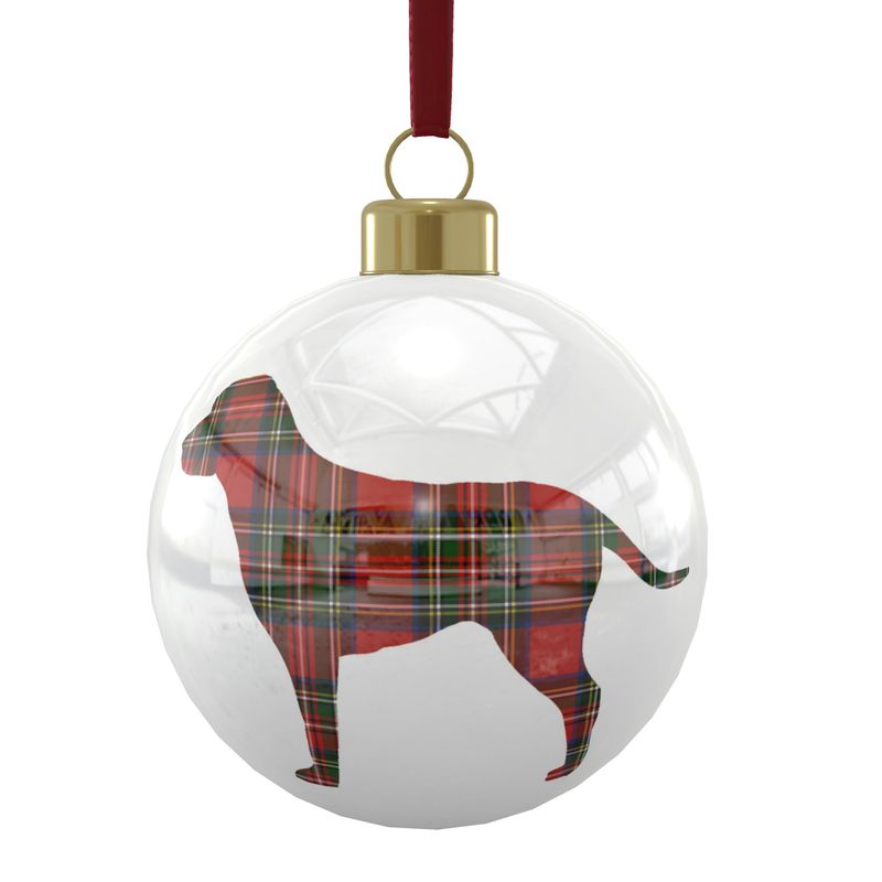 Red Plaid Dog Ornament