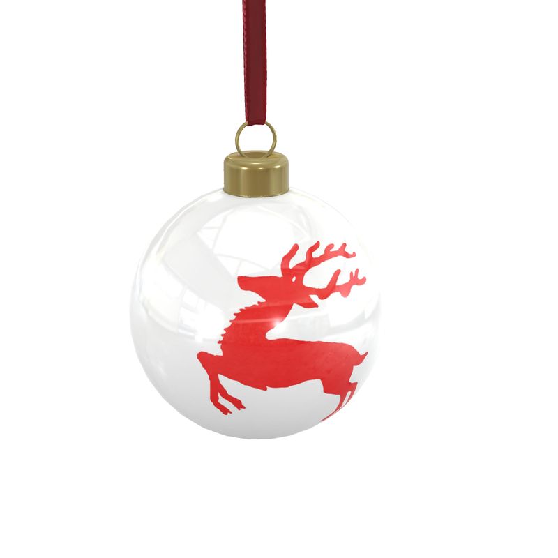 Solid Red Reindeer Ornament