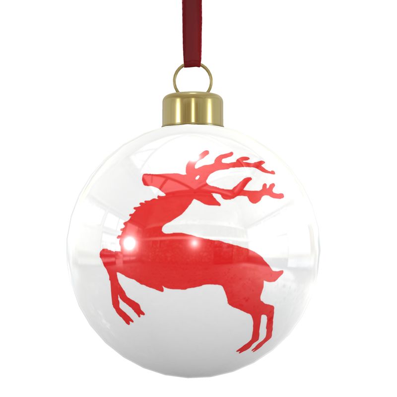 Solid Red Reindeer Ornament