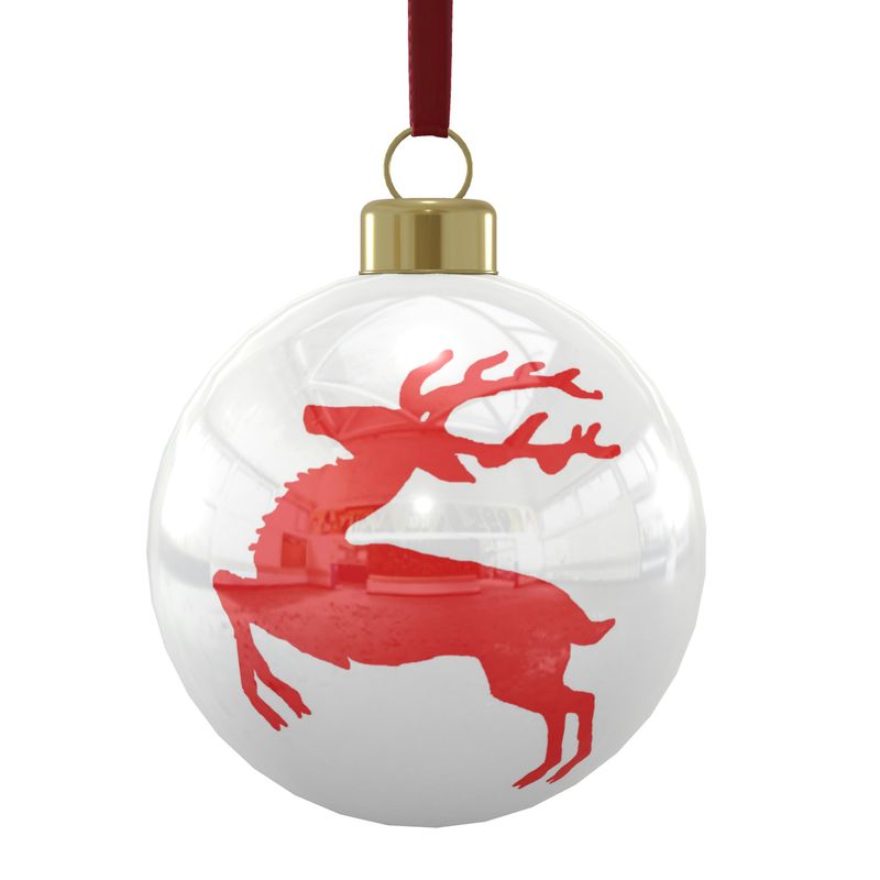 Solid Red Reindeer Ornament