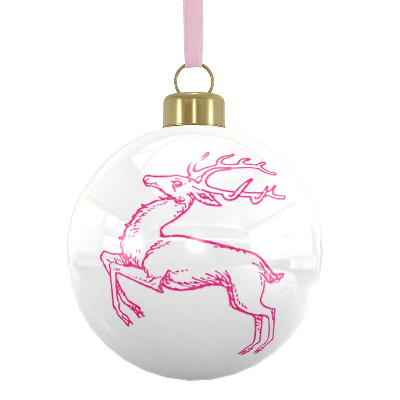 Pink Reindeer Ornament