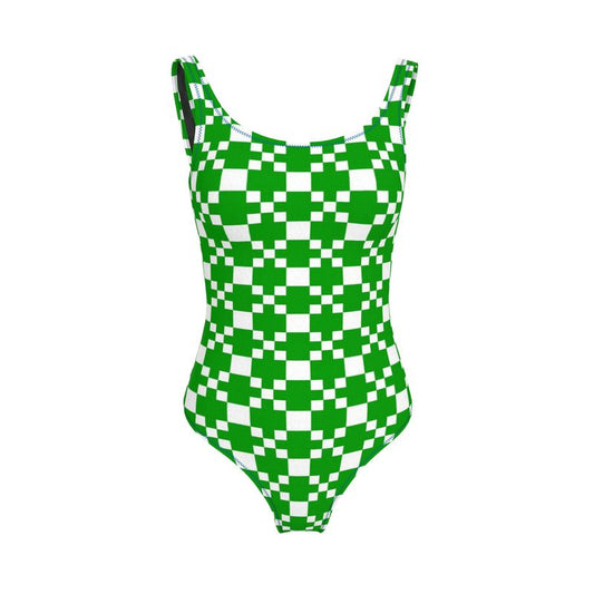 Kelly Green Euro Tile Swimsuit