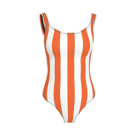 Orange Stripe Swimsuit