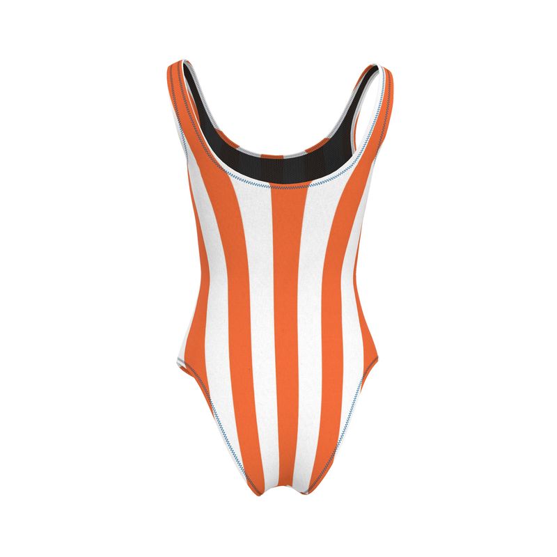 Orange Stripe Swimsuit