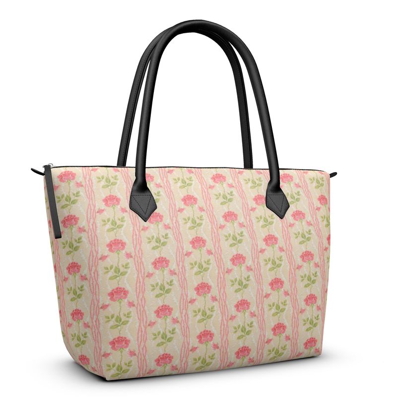 Roses Tapestry Zip Top Handbag