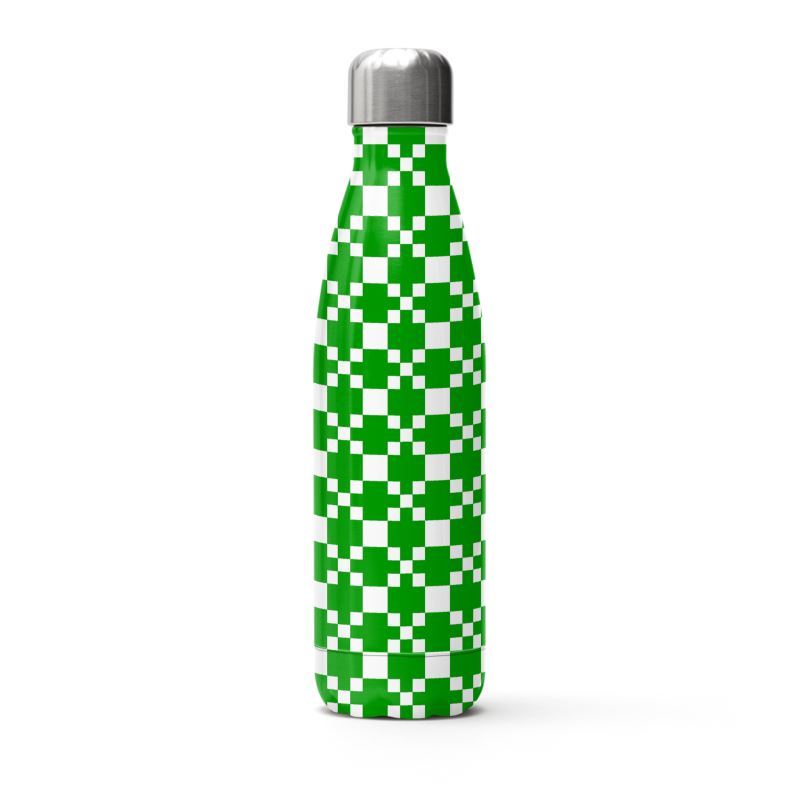Kelly Green Euro Tile Stainless Steel Water Bottle