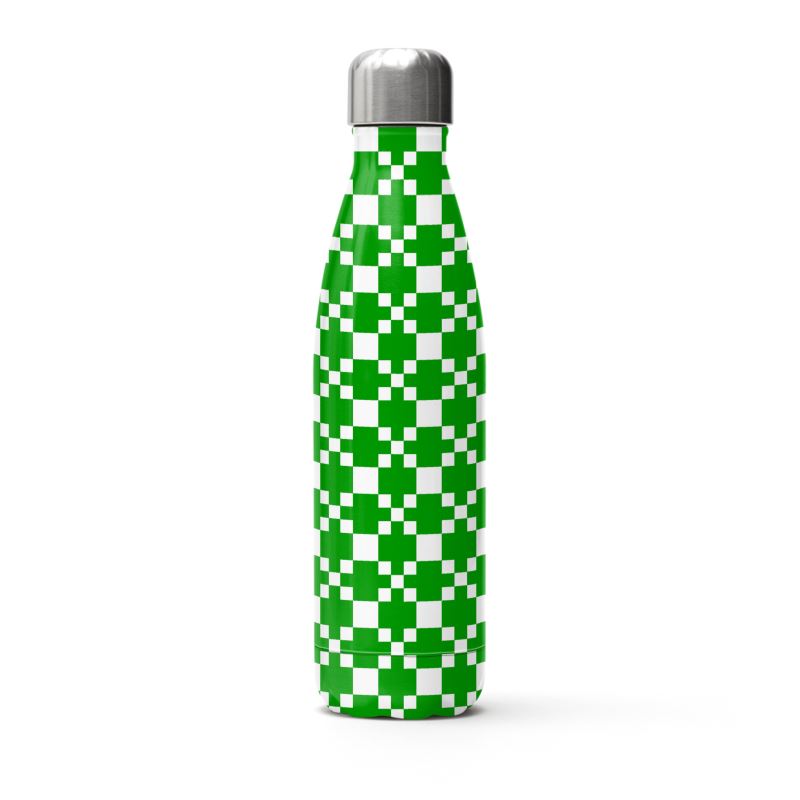 Kelly Green Euro Tile Stainless Steel Water Bottle