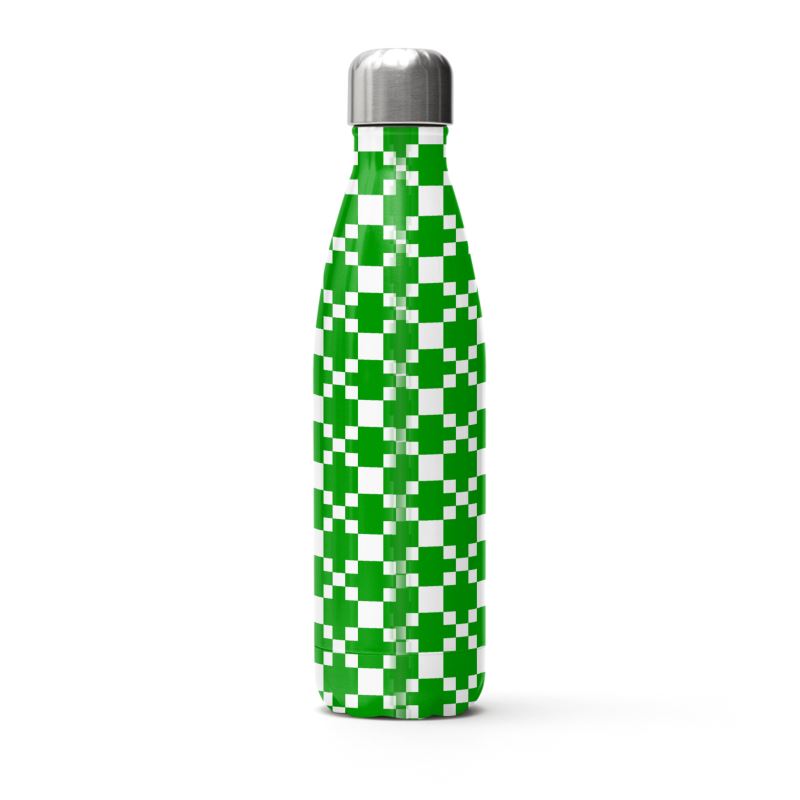 Kelly Green Euro Tile Stainless Steel Water Bottle