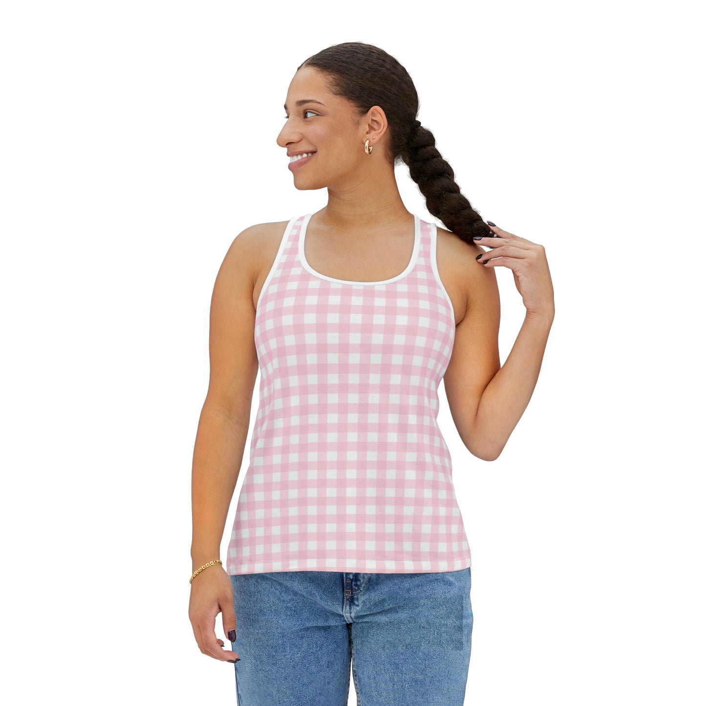 Pink Gingham Tank Top