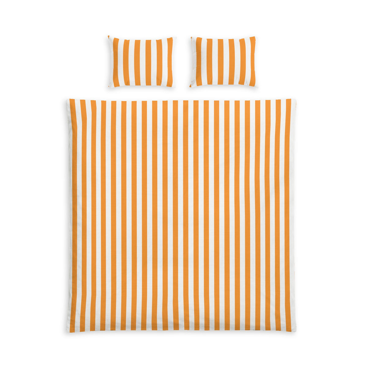 Orange Stripes Cotton Bed Set