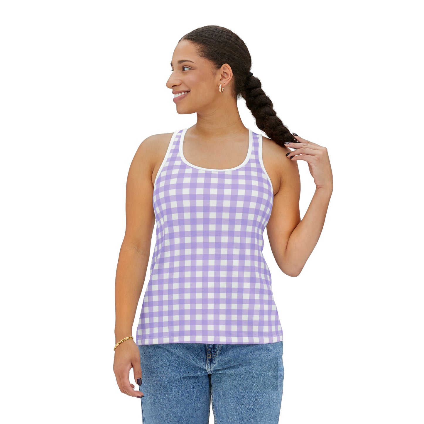 Lilac Gingham Tank Top