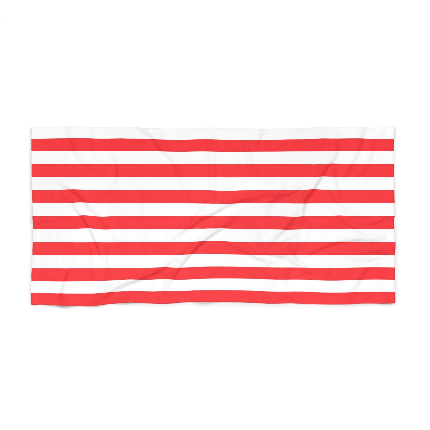 Red and White Striped Beach Towel