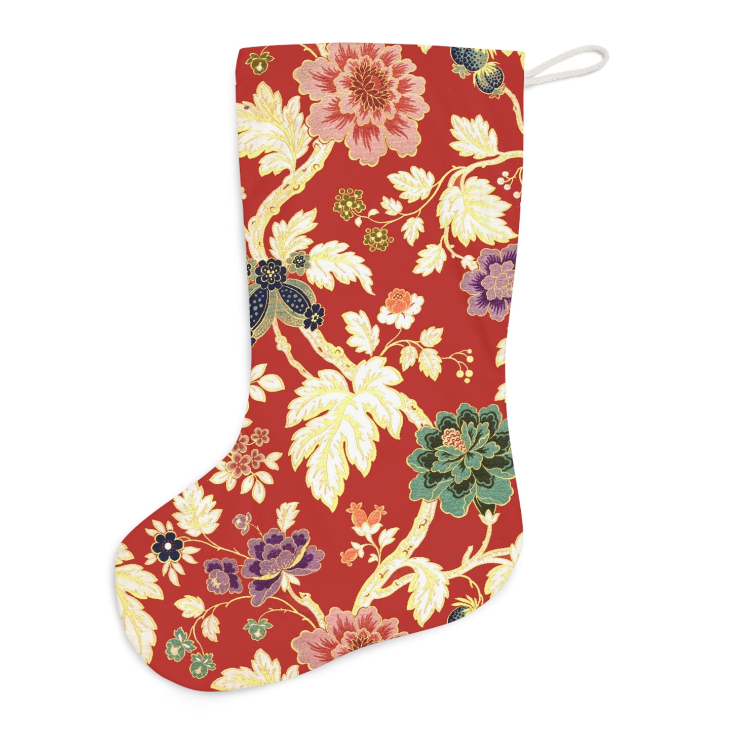 Elegant Flowers Christmas Stocking