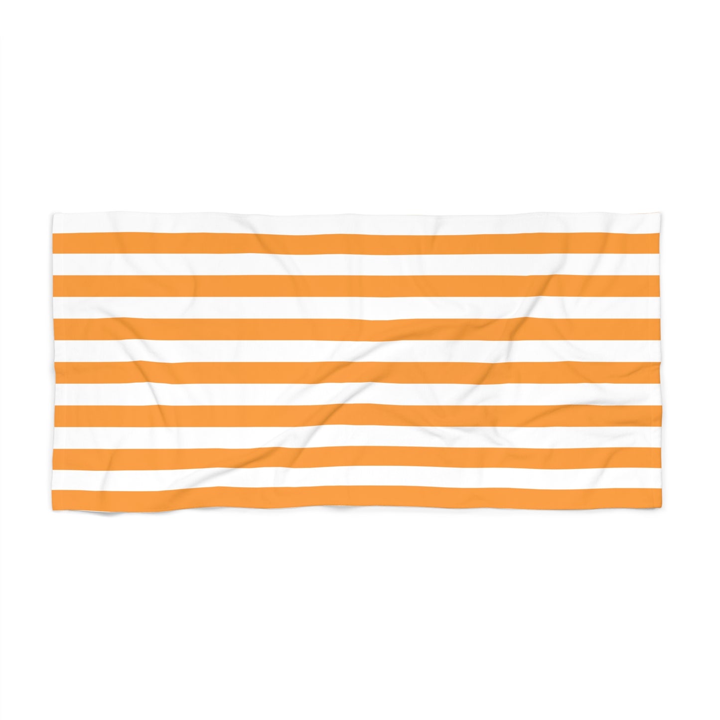 Orange and White Striped Beach Towel