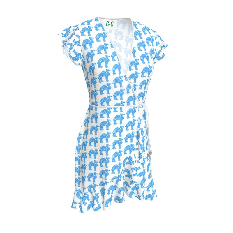 Blue Camel Print Dress