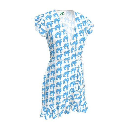 Blue Camel Print Dress