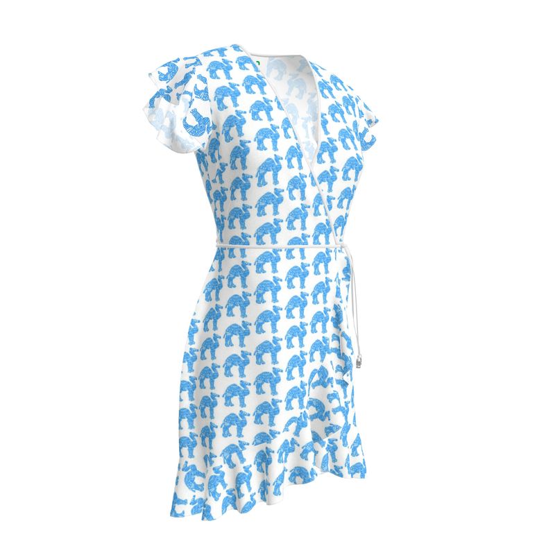 Blue Camel Print Dress