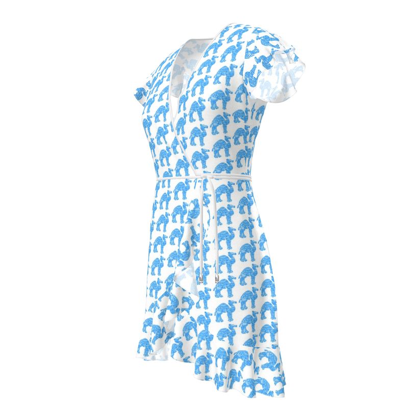 Blue Camel Print Dress