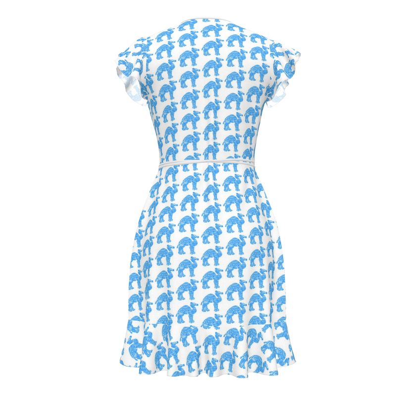 Blue Camel Print Dress