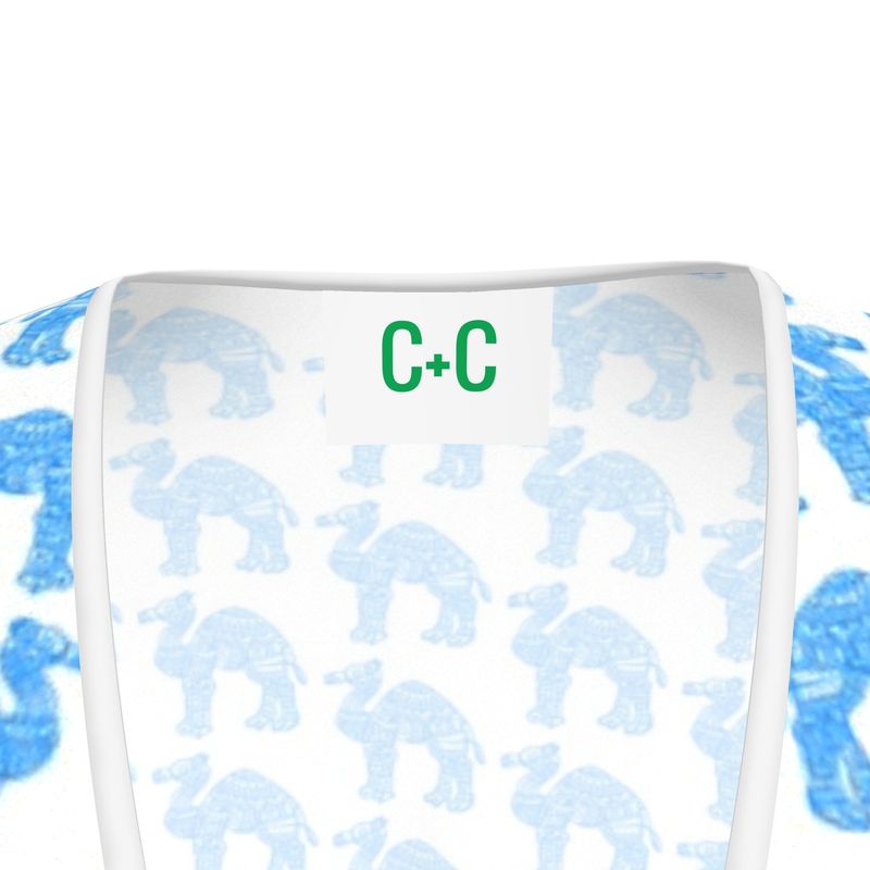 Blue Camel Print Dress