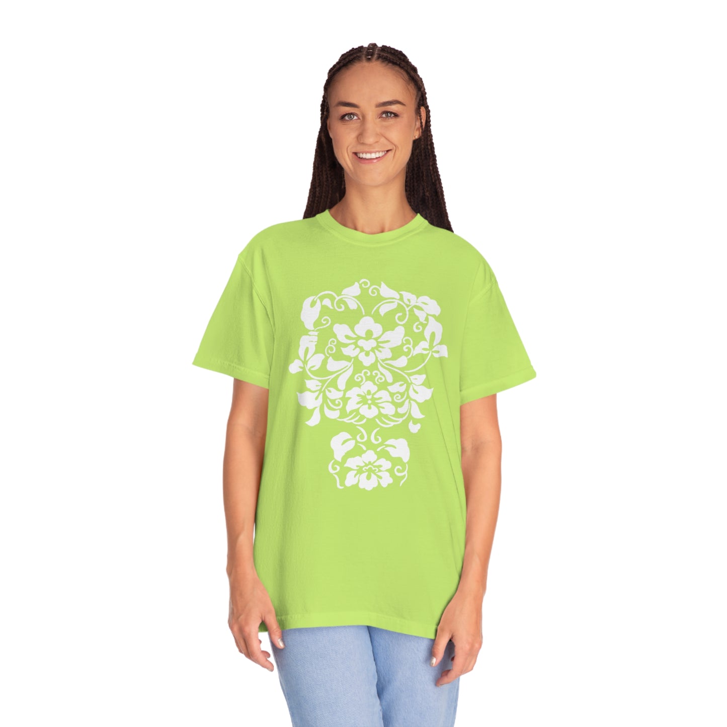 White Hibiscus Comfort Colors T-Shirt