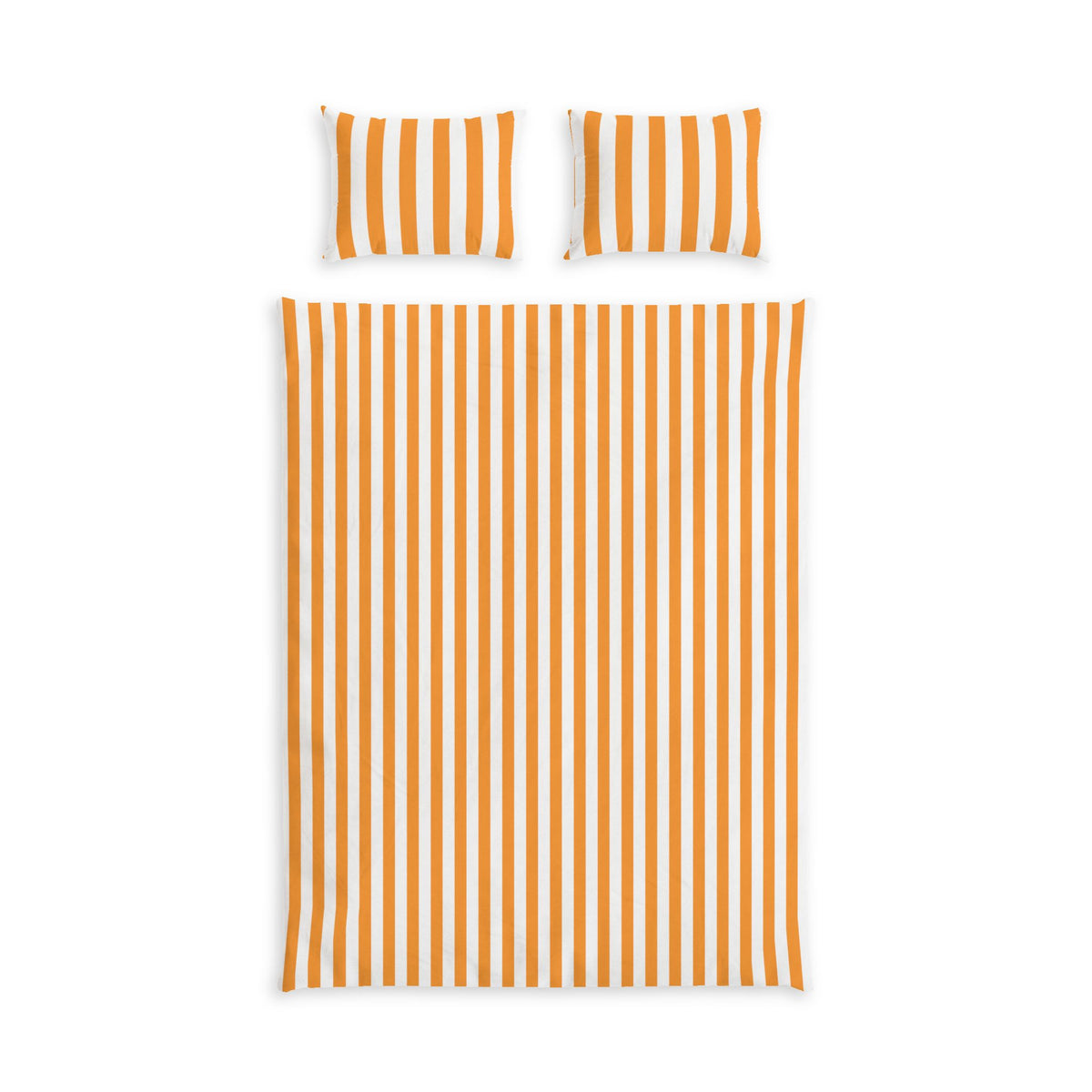 Orange Stripes Cotton Bed Set