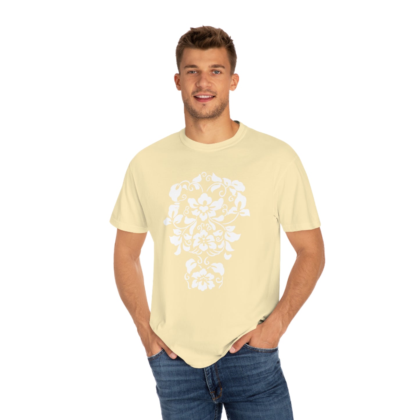 White Hibiscus Comfort Colors T-Shirt