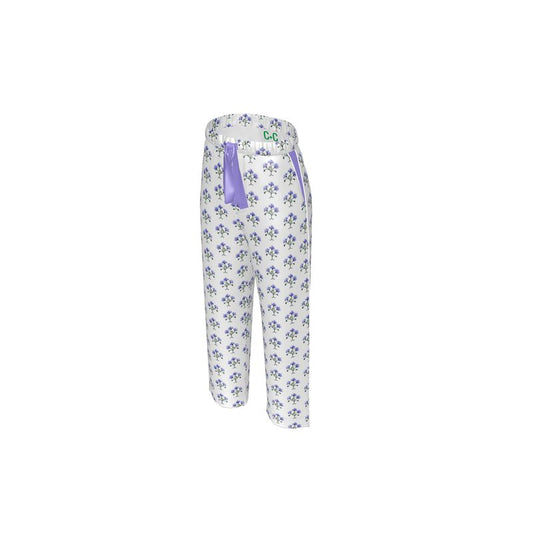 Primavera's Blue Flowers Luxury Pyjama Trousers