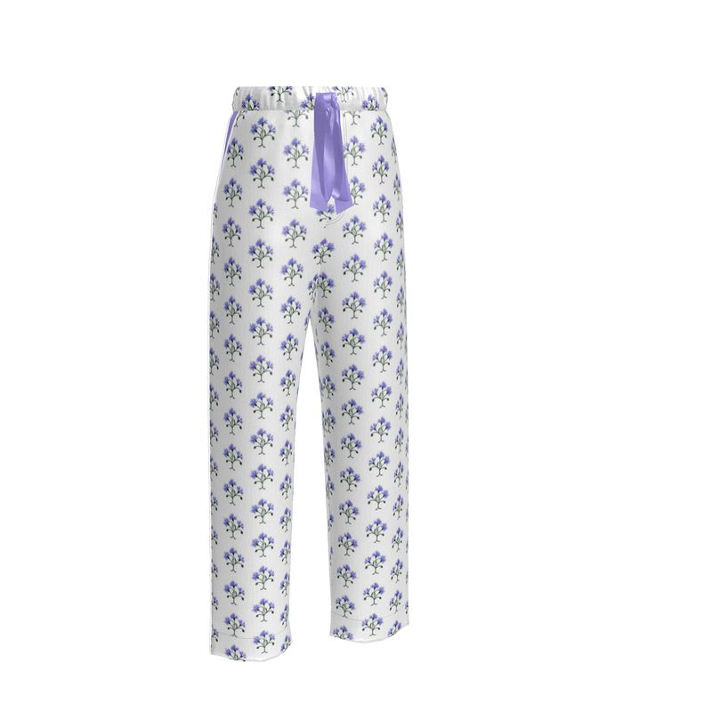 Primavera's Blue Flowers Luxury Pyjama Trousers