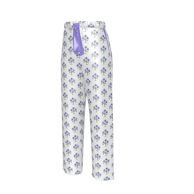Primavera's Blue Flowers Luxury Pyjama Trousers