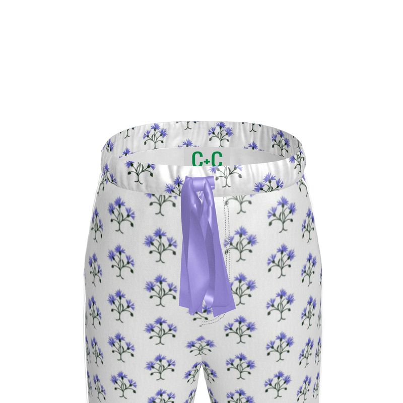 Primavera's Blue Flowers Luxury Pyjama Trousers