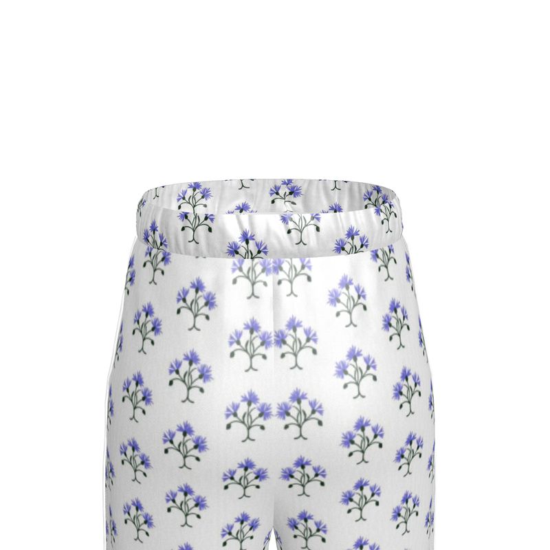 Primavera's Blue Flowers Luxury Pyjama Trousers