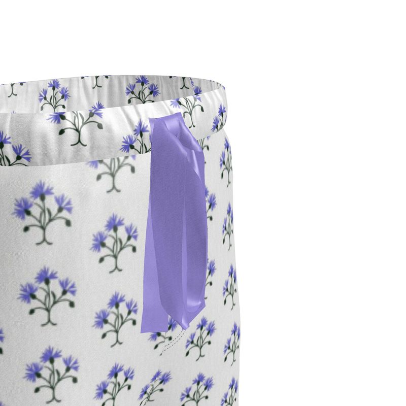 Primavera's Blue Flowers Luxury Pyjama Trousers