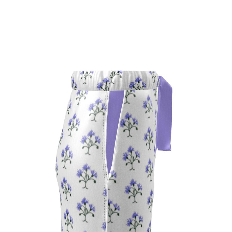 Primavera's Blue Flowers Luxury Pyjama Trousers