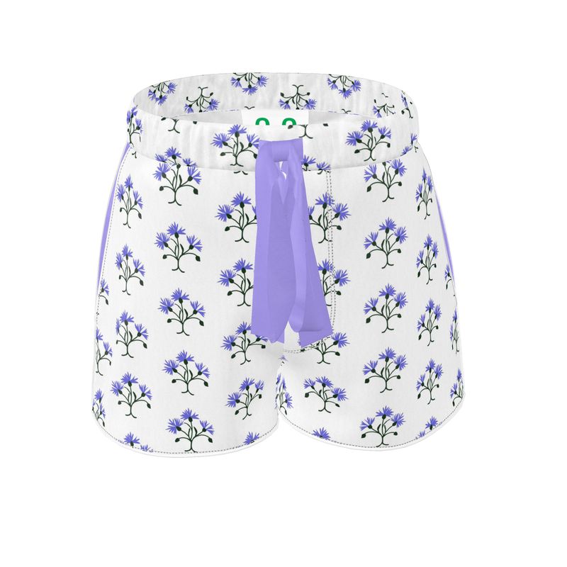 Primavera's Blue Flowers Luxury Pyjama Shorts
