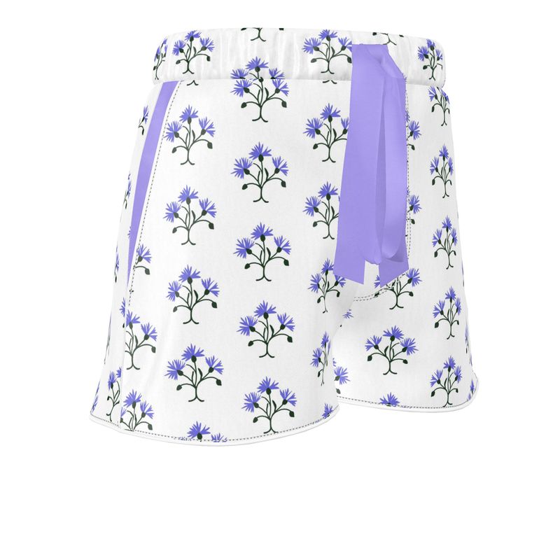 Primavera's Blue Flowers Luxury Pyjama Shorts