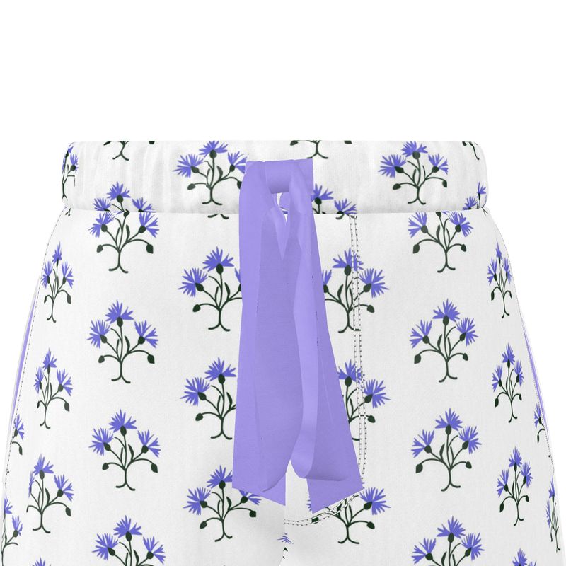 Primavera's Blue Flowers Luxury Pyjama Shorts