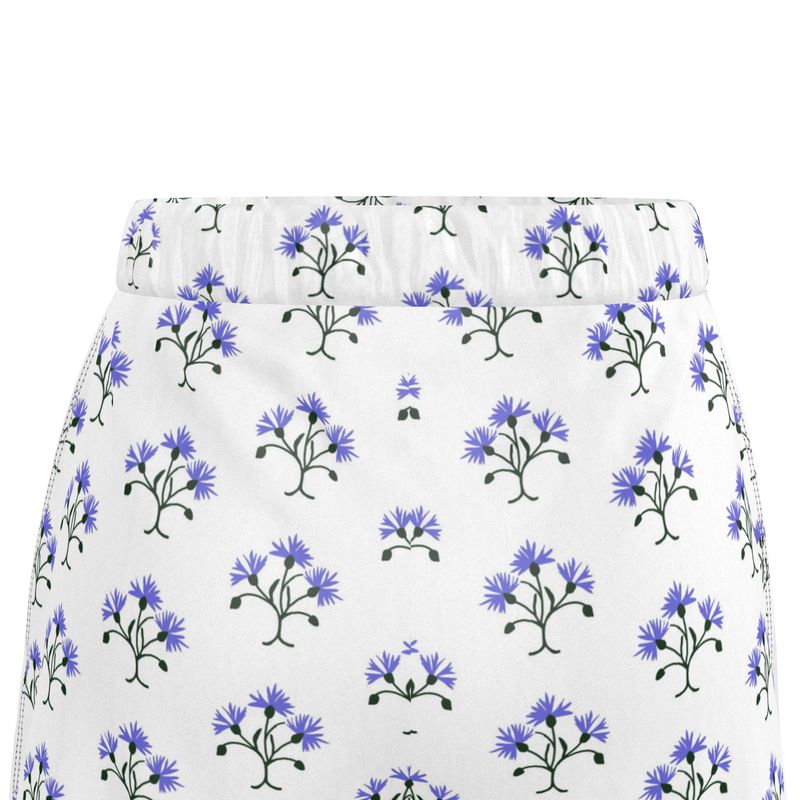 Primavera's Blue Flowers Luxury Pyjama Shorts
