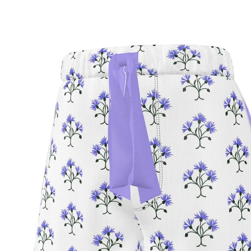 Primavera's Blue Flowers Luxury Pyjama Shorts