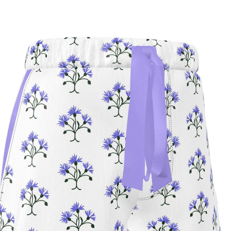 Primavera's Blue Flowers Luxury Pyjama Shorts