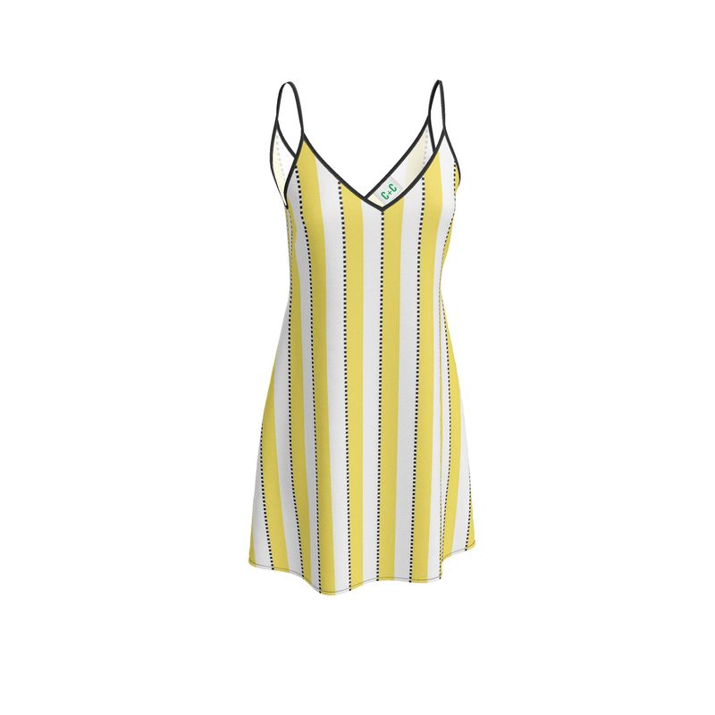 Marie Antoinette Yellow Stripe Slip Dress