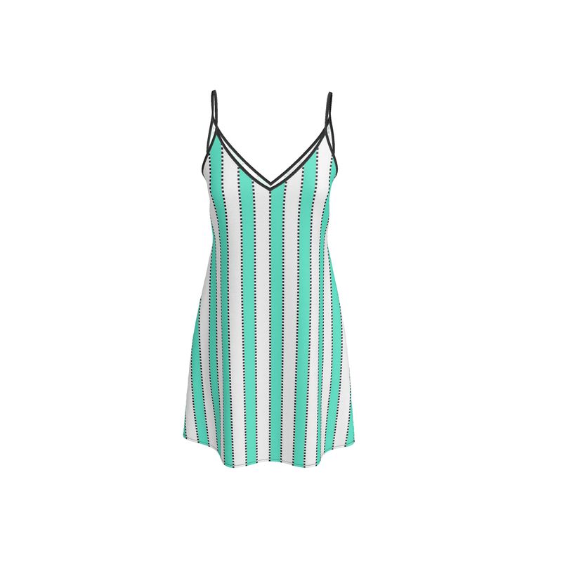 Marie Antoinette Blue Stripe Slip Dress