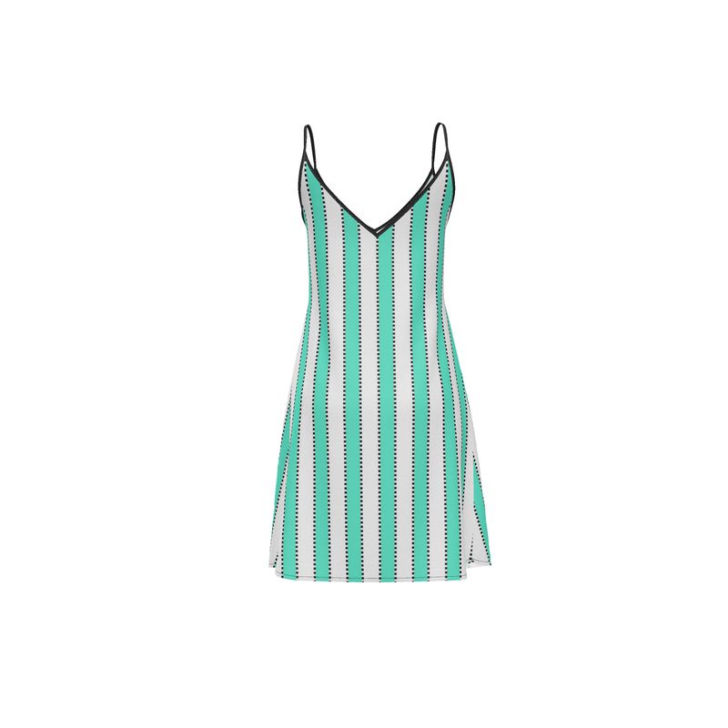 Marie Antoinette Blue Stripe Slip Dress