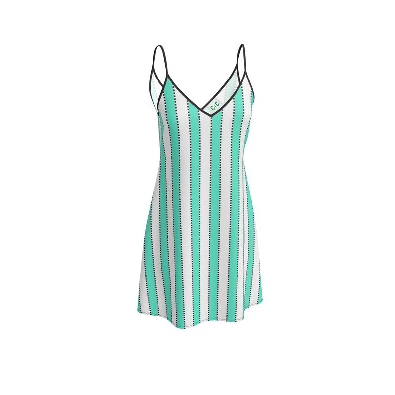 Marie Antoinette Blue Stripe Slip Dress