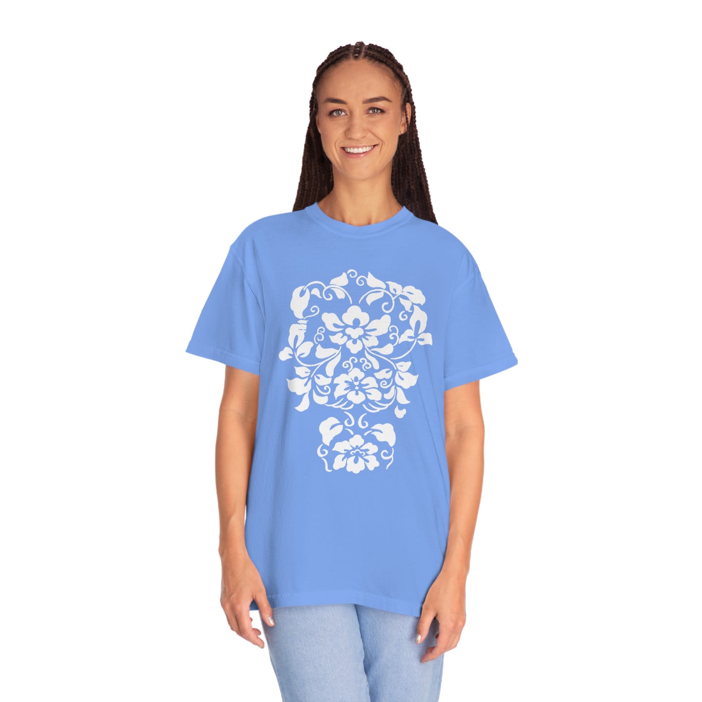 White Hibiscus Comfort Colors T-Shirt