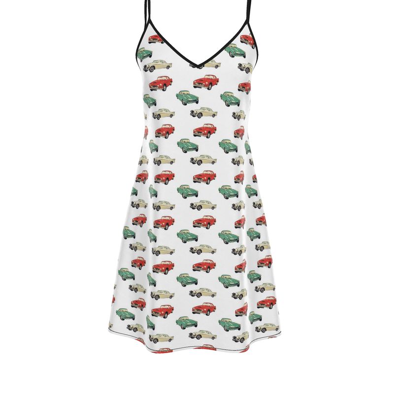 Vintage Car Print Dress